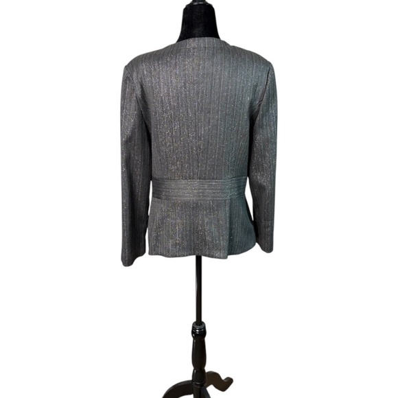 JOSEPH RIBKOFF Button Front  Lined Blazer Metallic Thread Rhinestone Detail 12 - Picture 5 of 13
